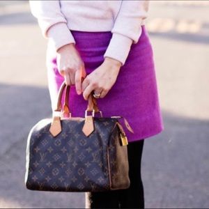 J.Crew Felted Wool Purple Mini Skirt in Size 8